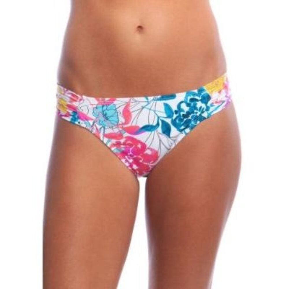 Kenneth Cole Reaction White Paint the Garden Hipster Bikini Swim Bottoms Size XL
